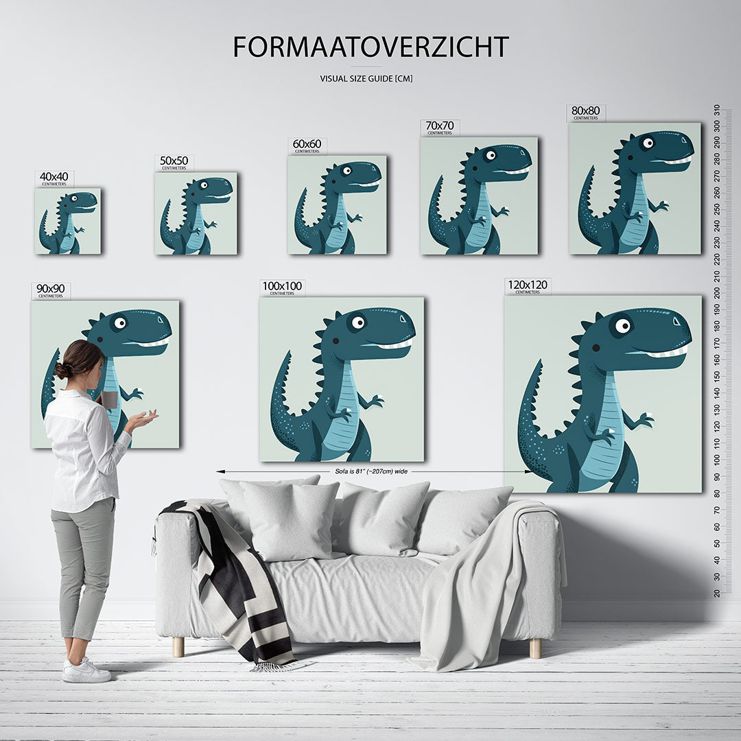 Speelse dino illustratie Kunstwerk