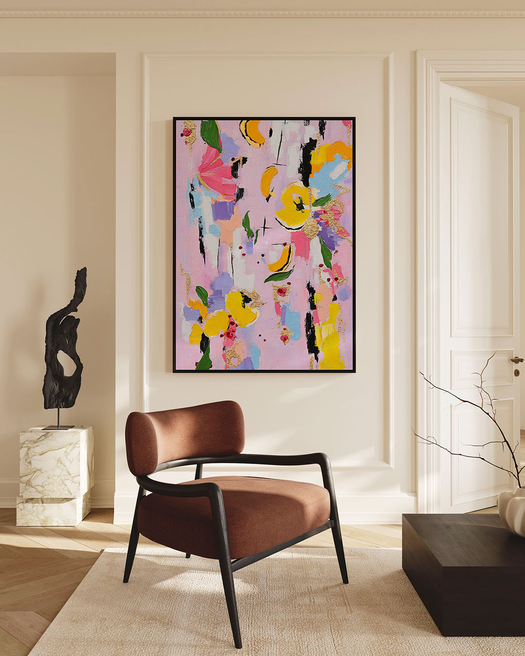 Kleurrijke bloemenvormen Kunstwerk