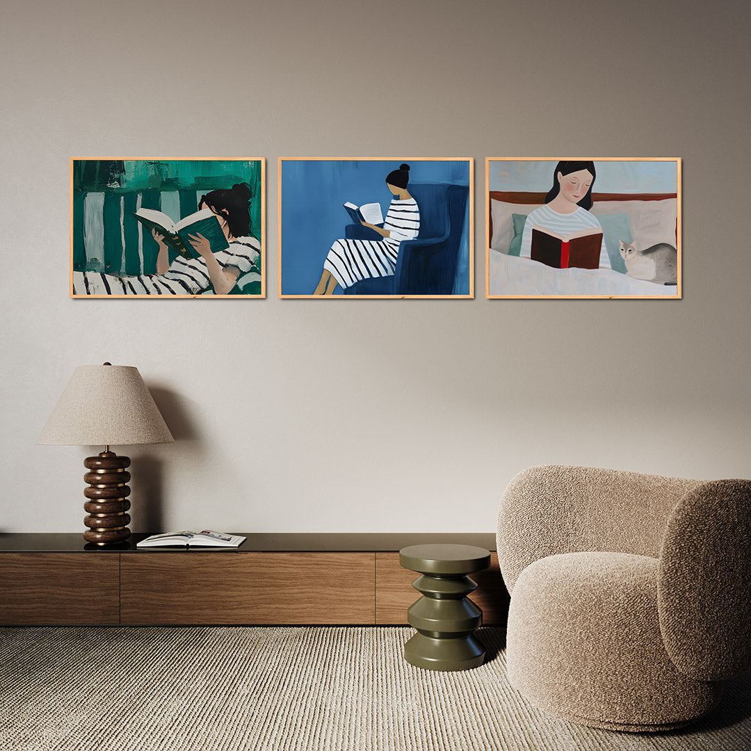 Lezende vrouw Posterset