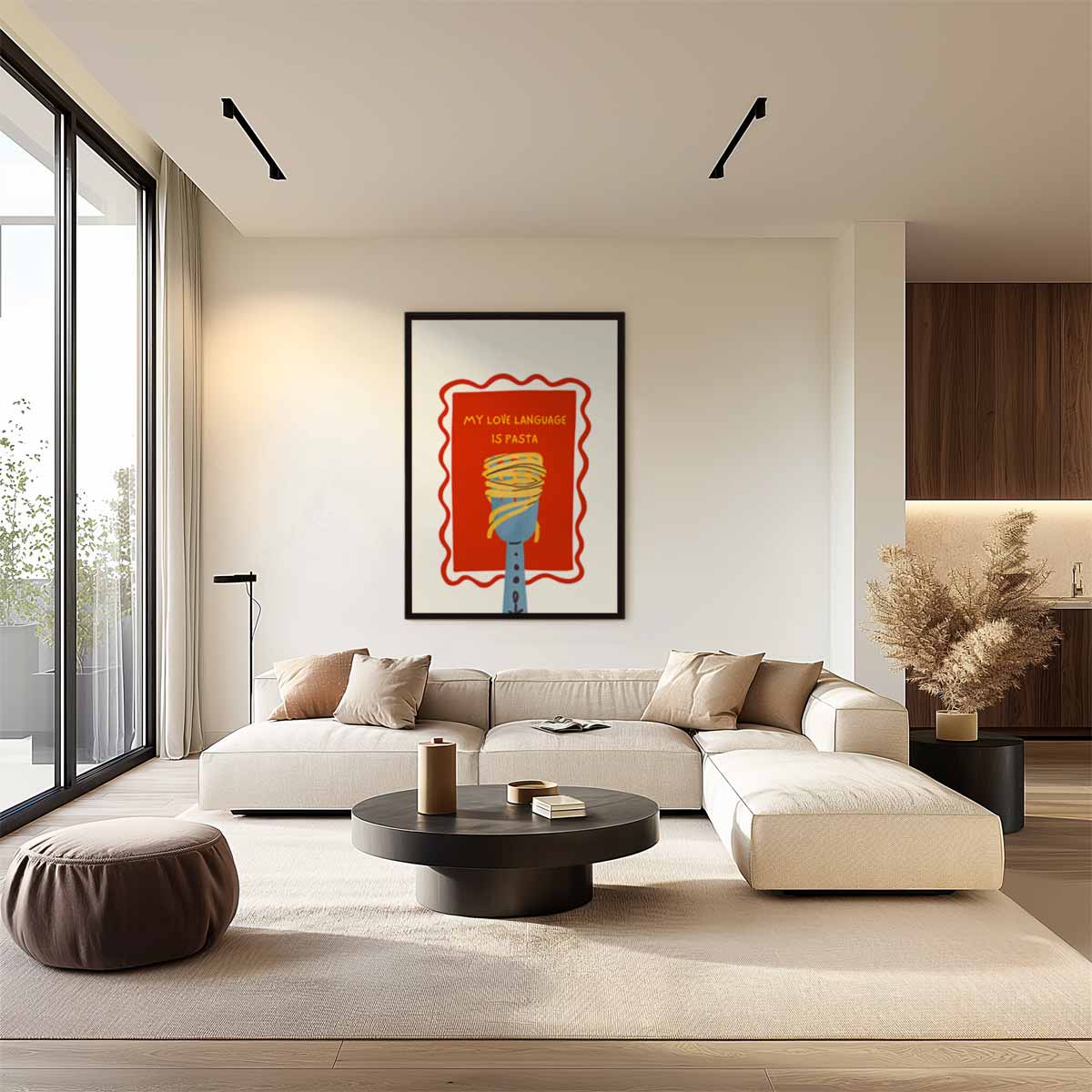 Pasta Liefdestaal Poster Kunstwerk-canvas-dibond-plexiglas-wanddecoratie-WallArtistic