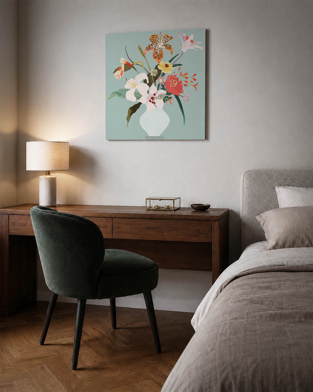 Bloemen in vaas Kunstwerk