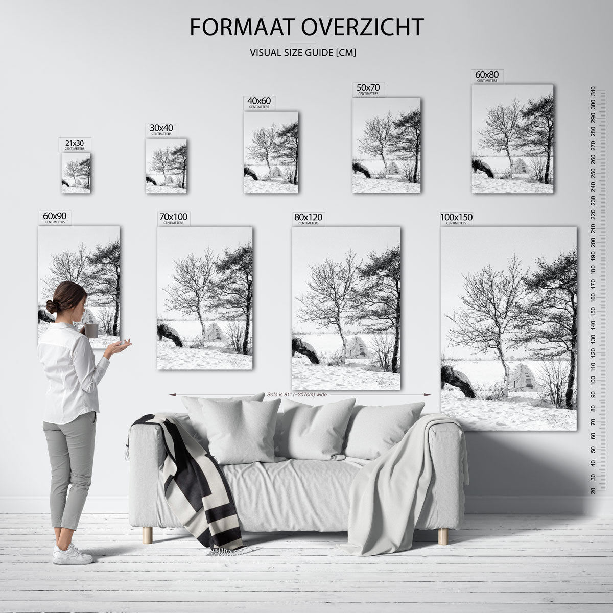 Winterlandschap met bomen Poster