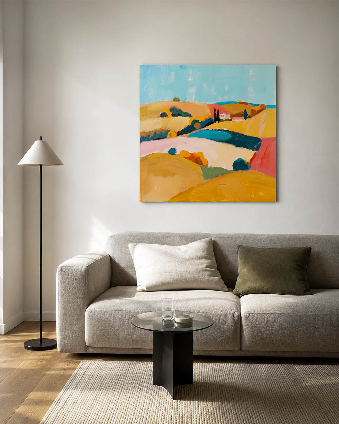 Kleurrijk landschap Kunstwerk