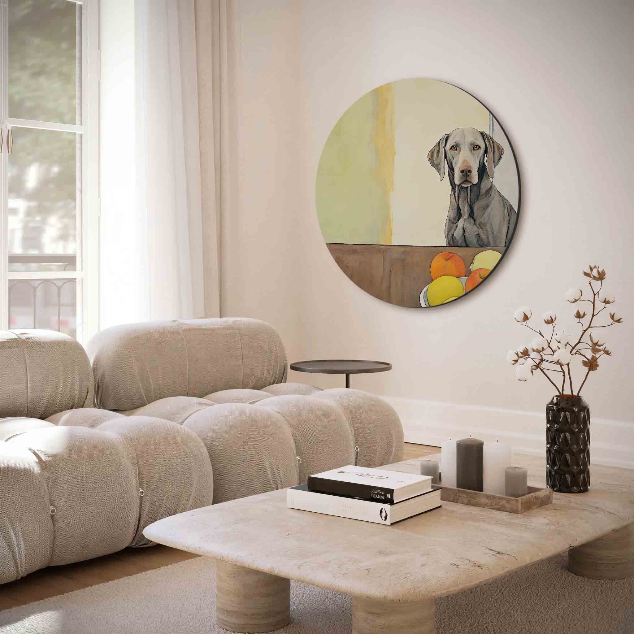 Hond en fruit Muurcirkel