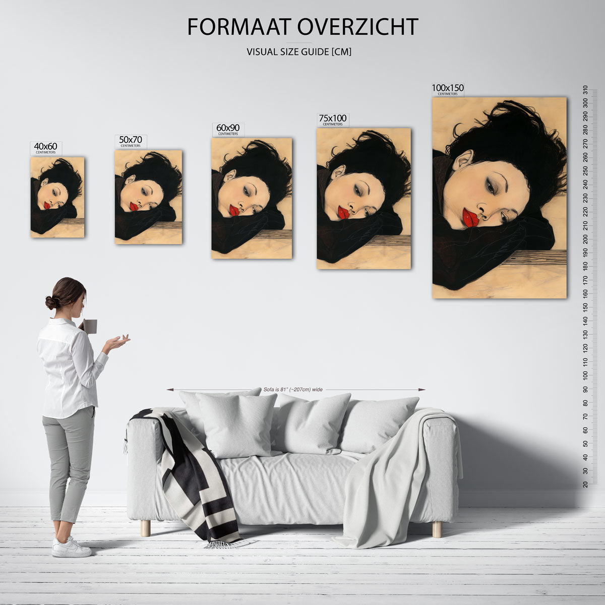 Dromerige vrouw Kunstwerk