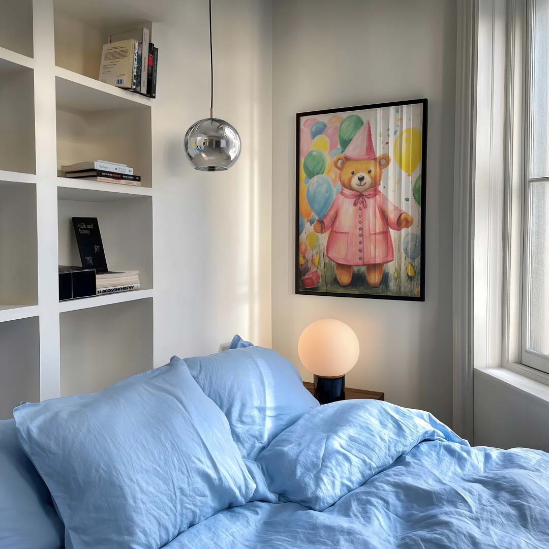 Vrolijke Teddy Beer Feestposter-WallArtistic