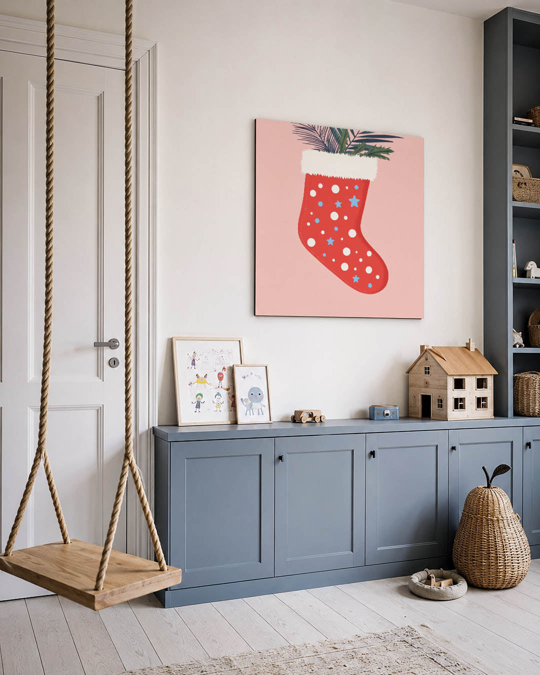 Vrolijke kerstsok Kunstwerk