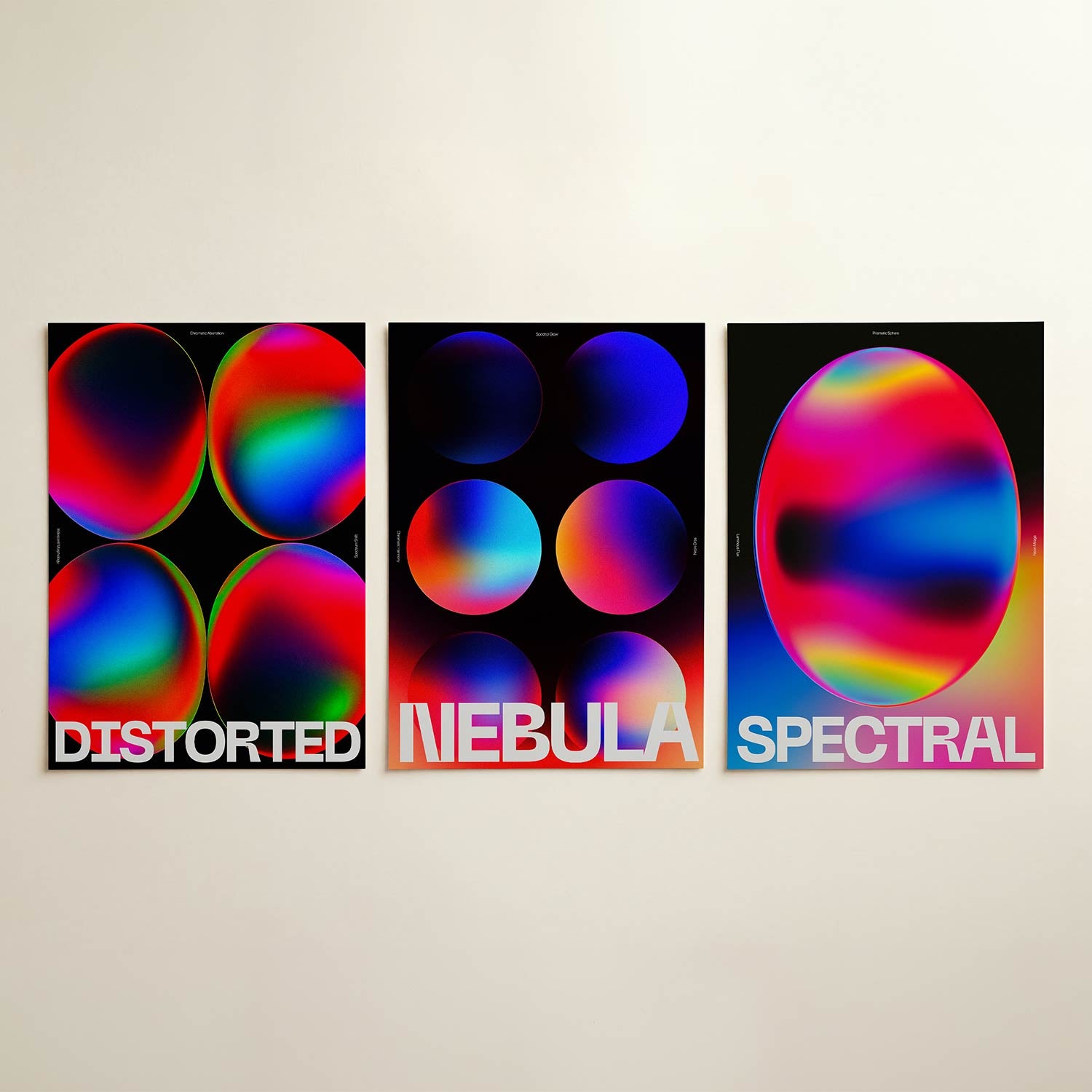 Kleurrijke cirkelcompositie Posterset