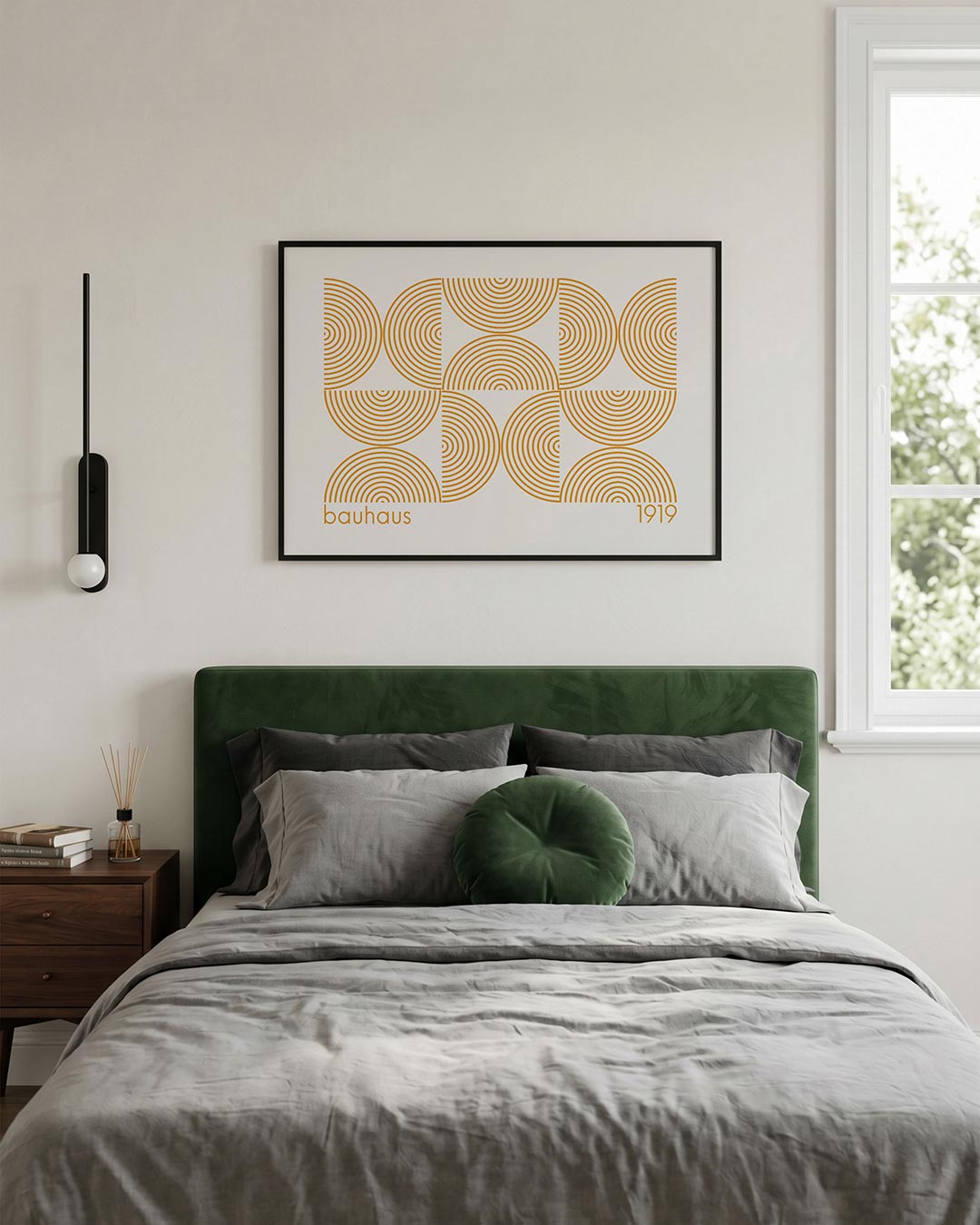 Cirkelpatroon en lijnen Poster