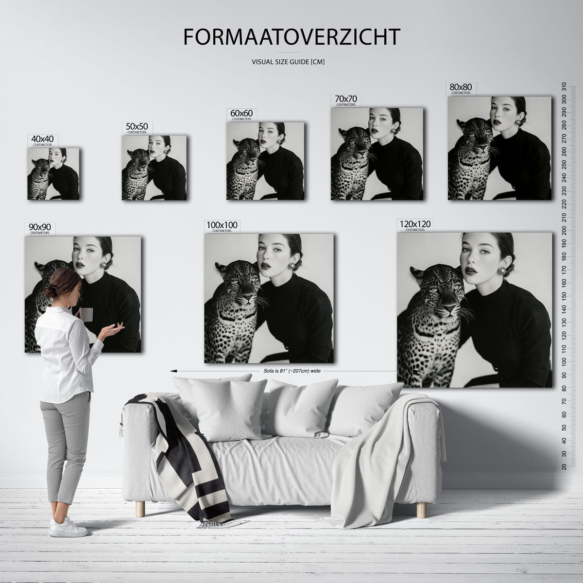 Vrouw met luipaard Poster
