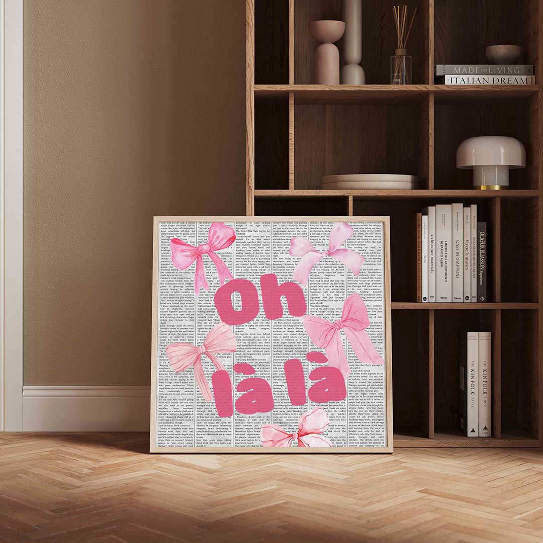 Oh la la roze strikjes Poster