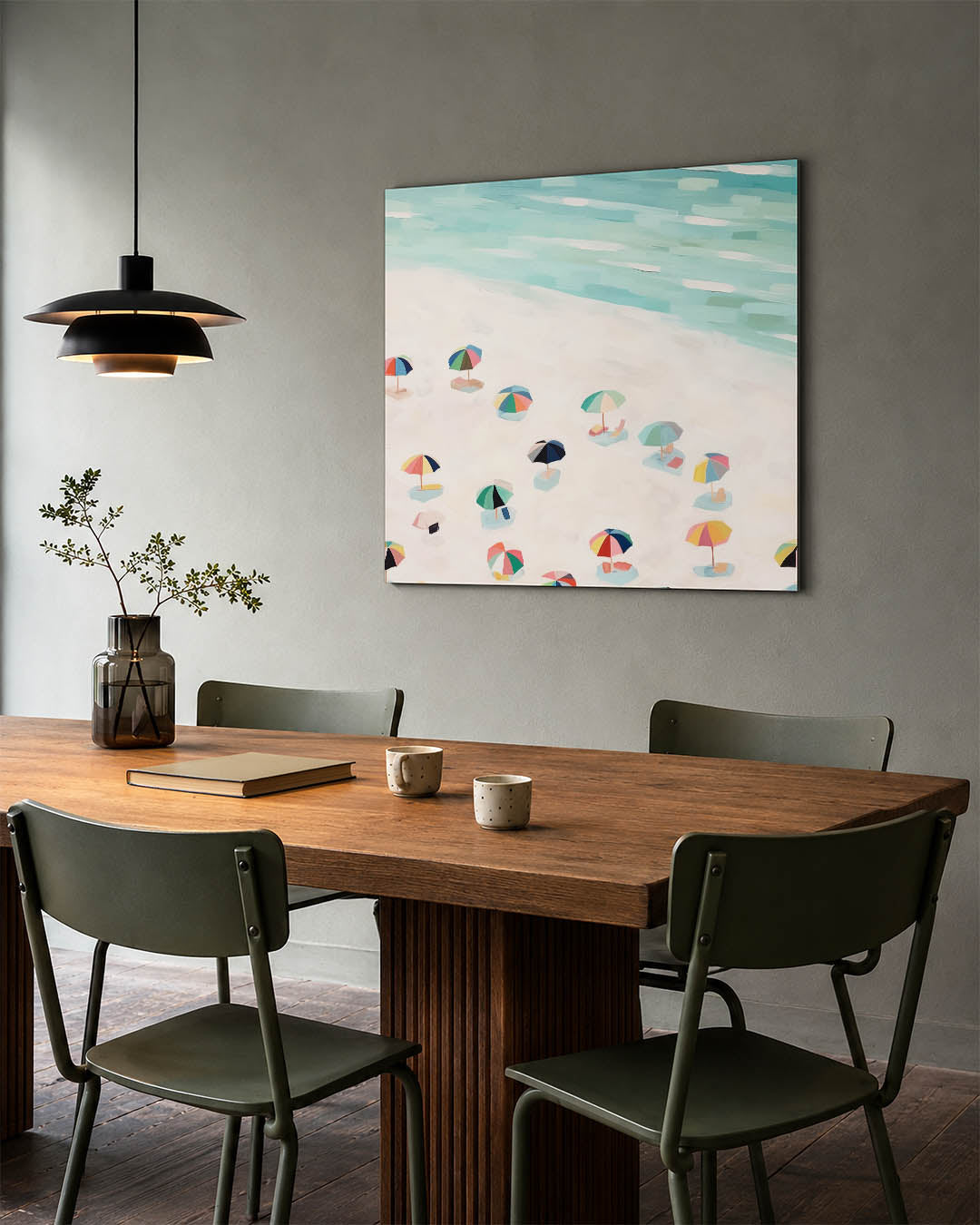 Zomerse strandscène Kunstwerk