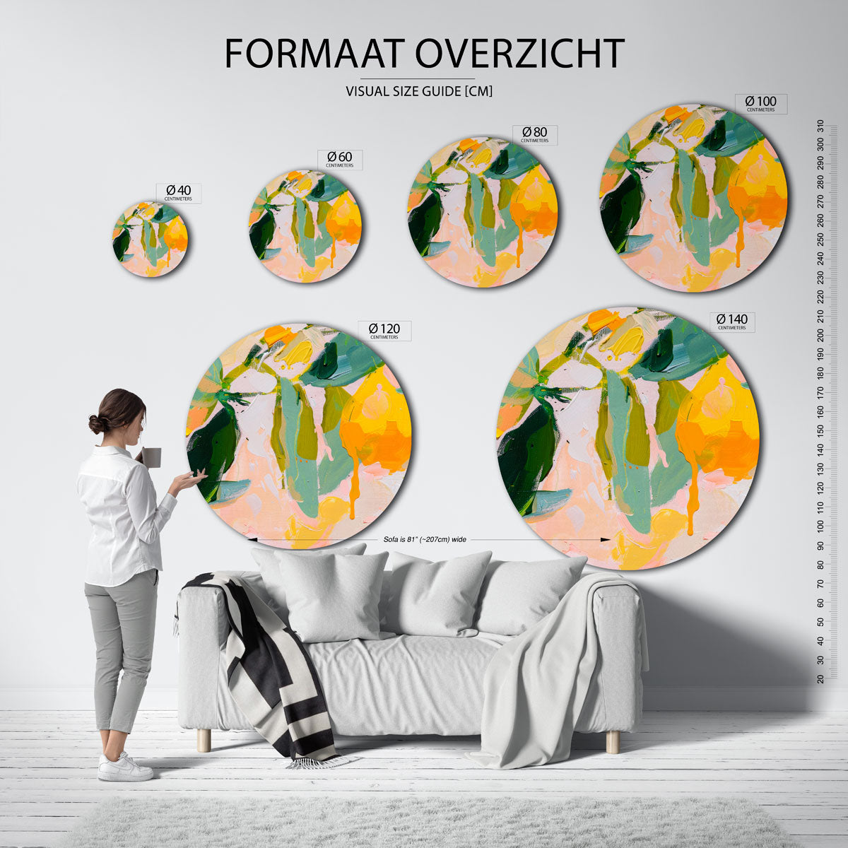 Abstracte vormen Muurcirkel
