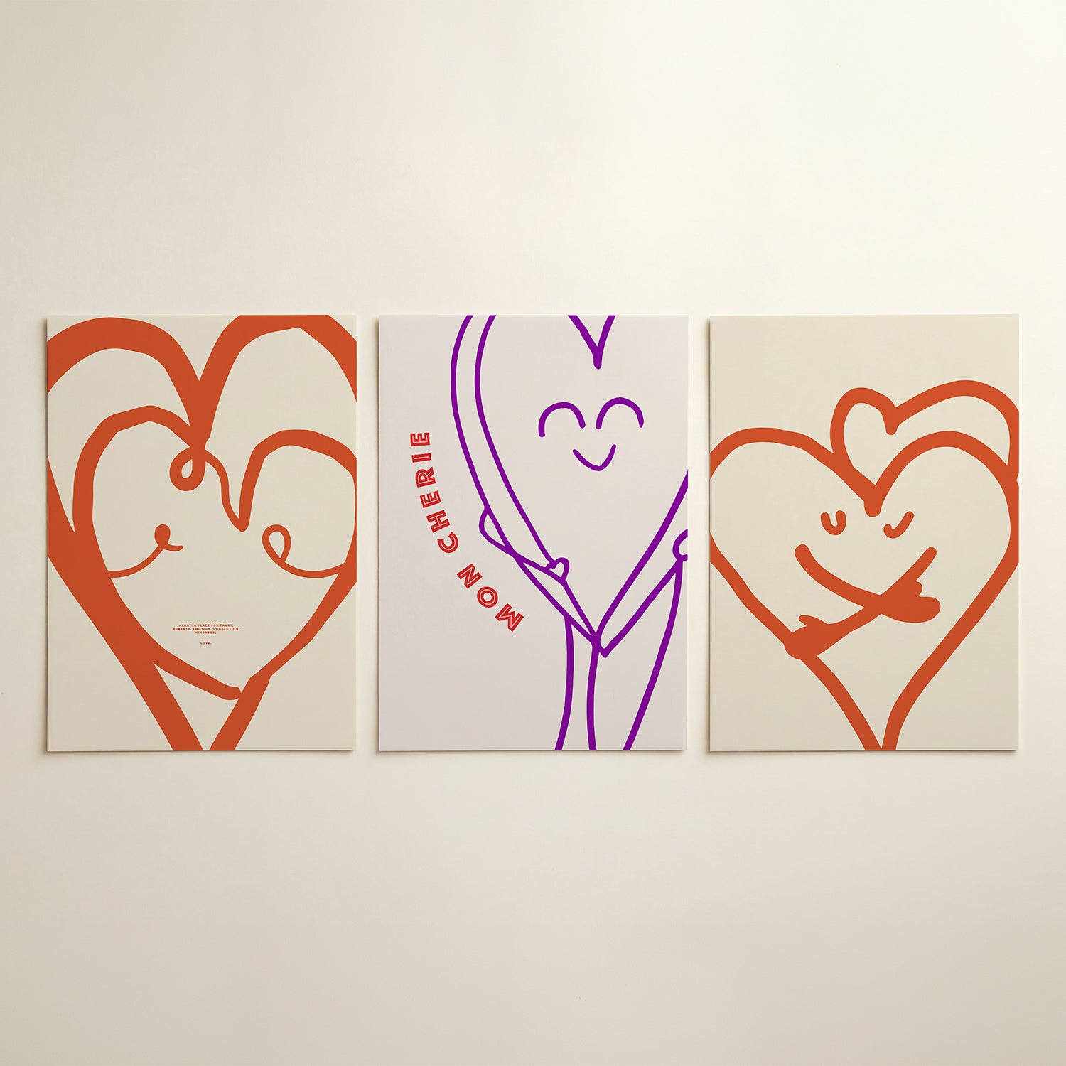 Lijnenspel hart Posterset