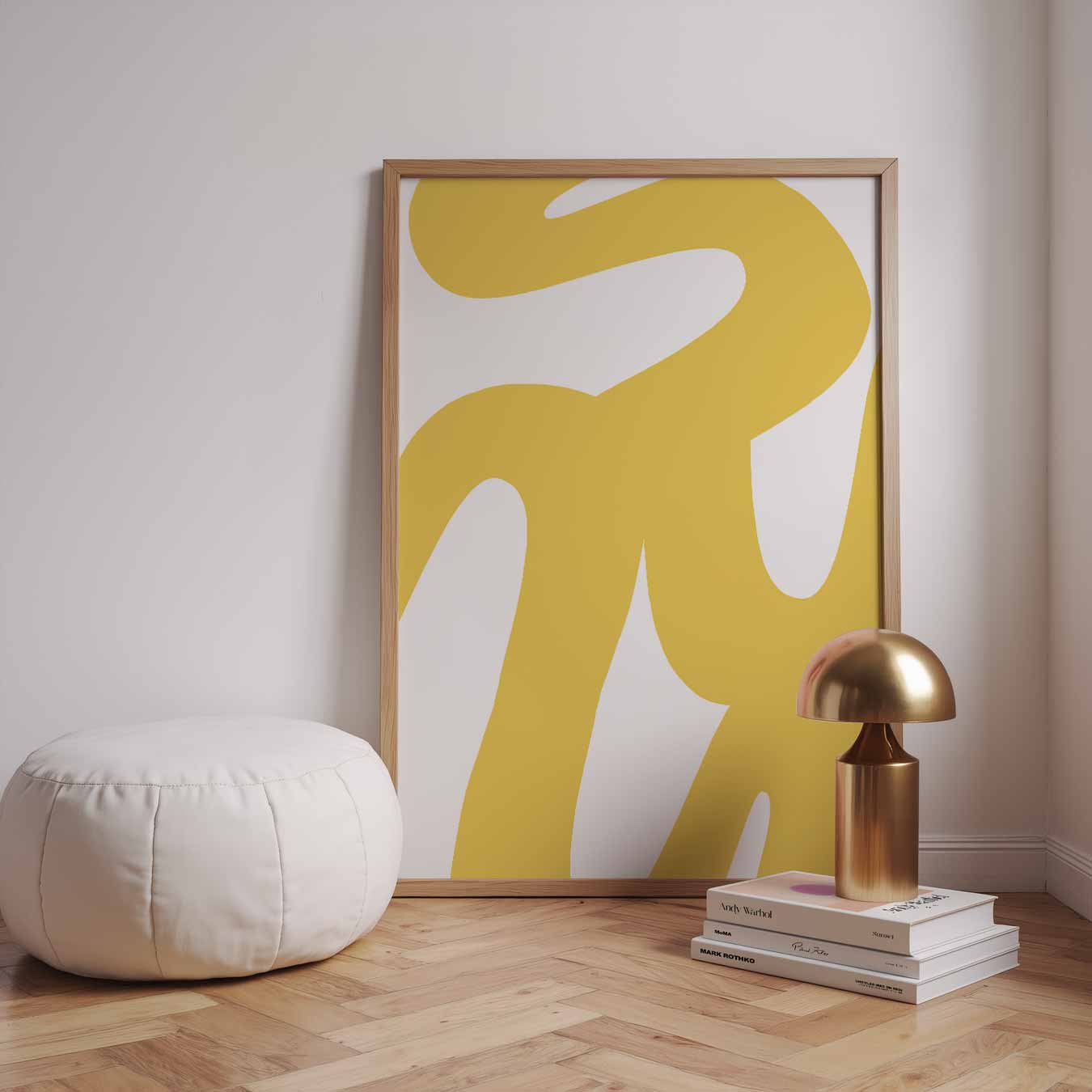 Gele Lijnkunst Abstract Poster-WallArtistic