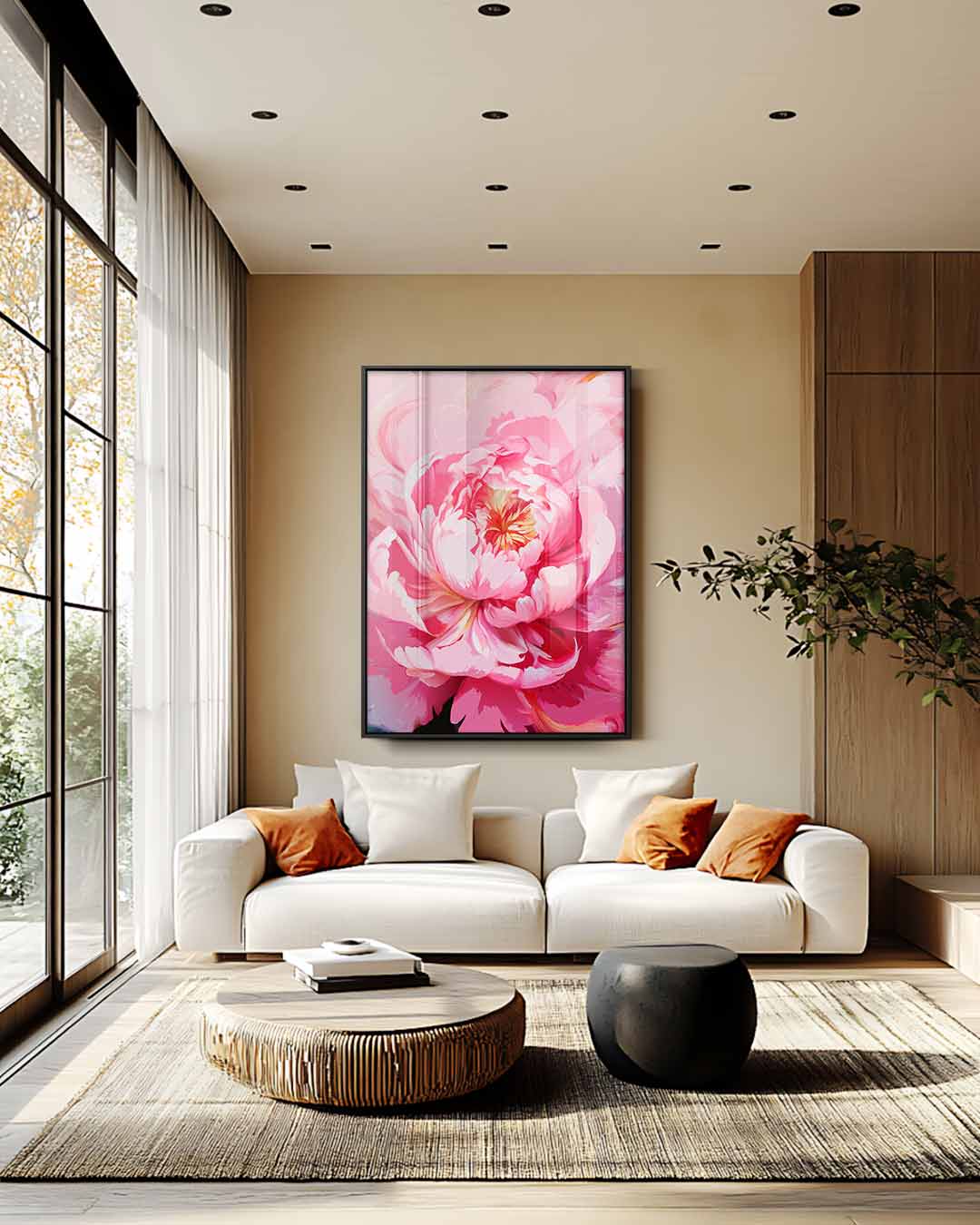 Bloeiende Peony Kunstwerk-canvas-dibond-plexiglas-wanddecoratie-WallArtistic