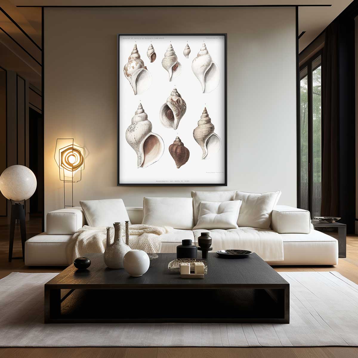 Vintage Schelpen Illustratie Kunstwerk-canvas-dibond-plexiglas-wanddecoratie-WallArtistic