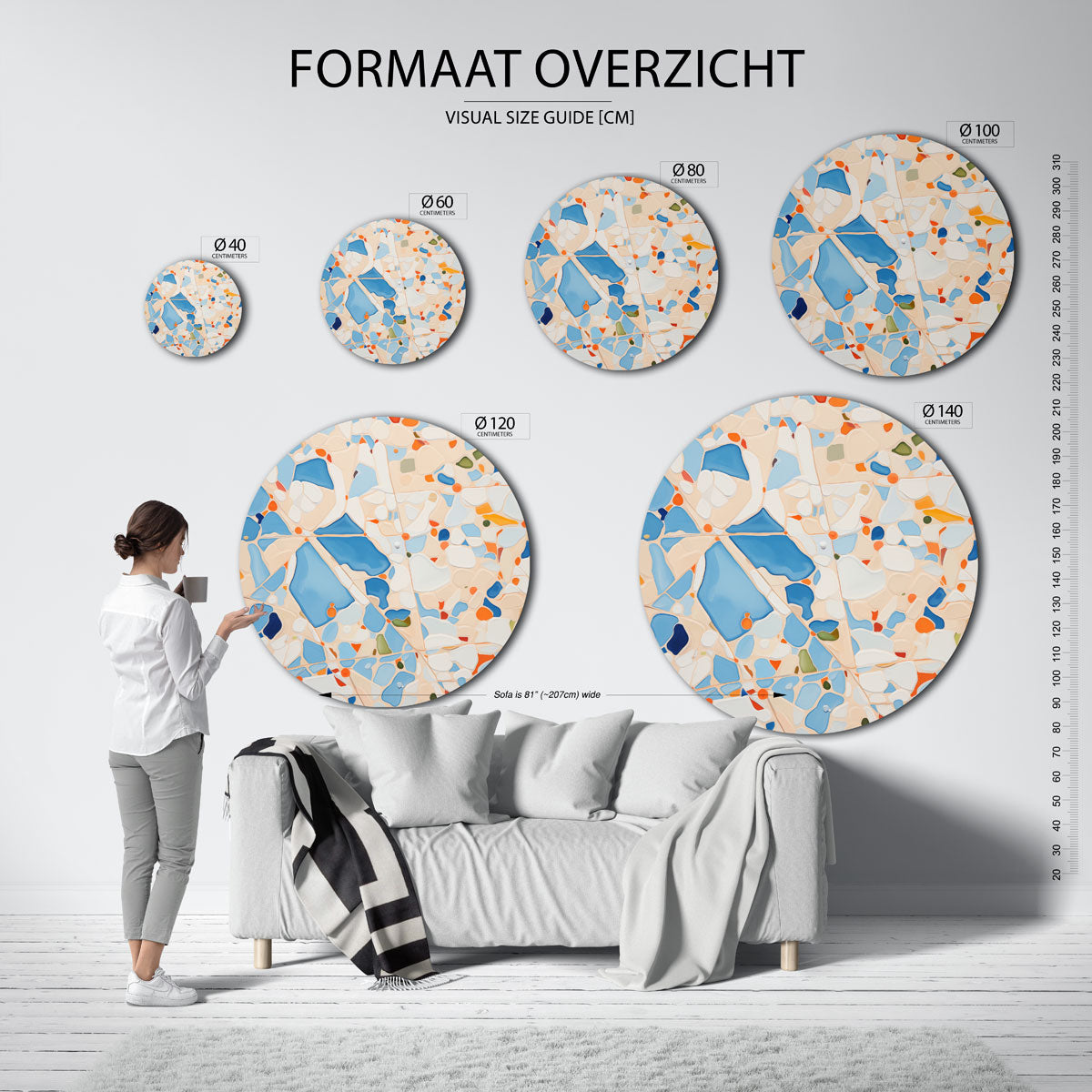 Abstracte vormen Muurcirkel