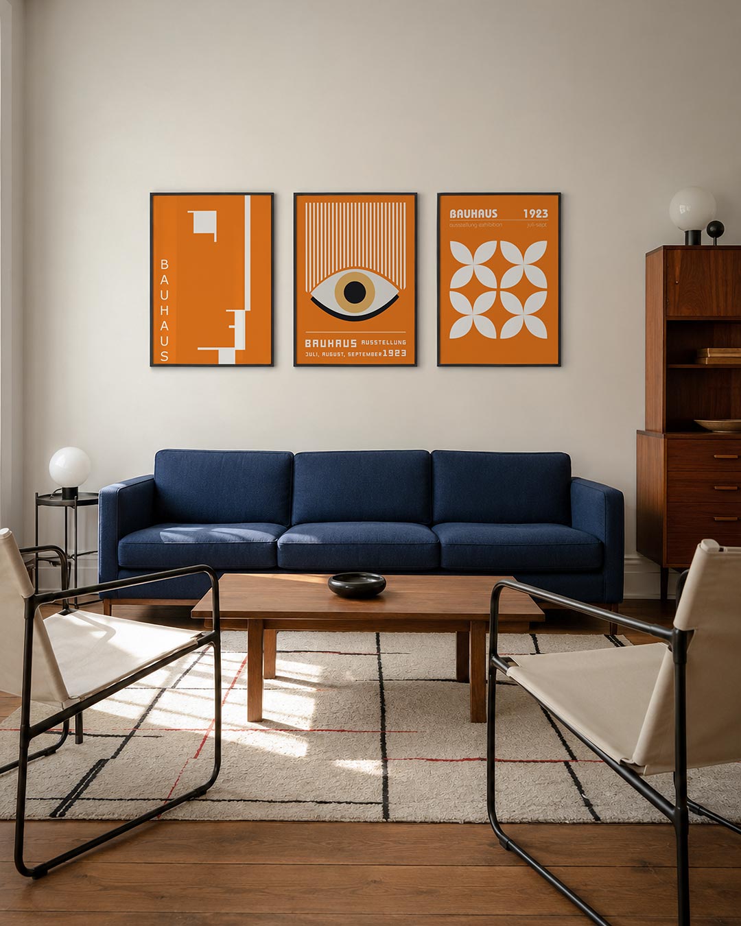 Oranje lijnenspel Posterset