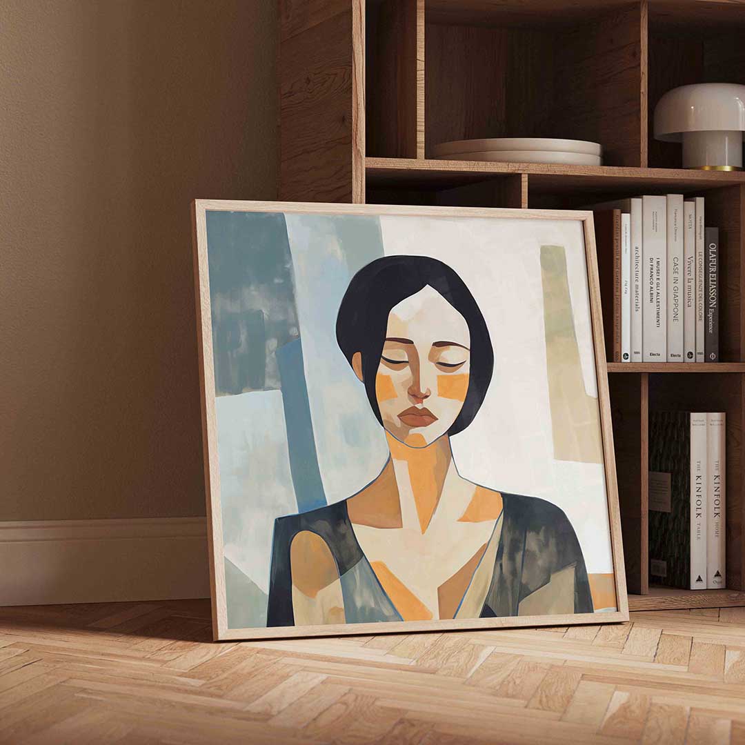 Vrouw met gesloten ogen Poster