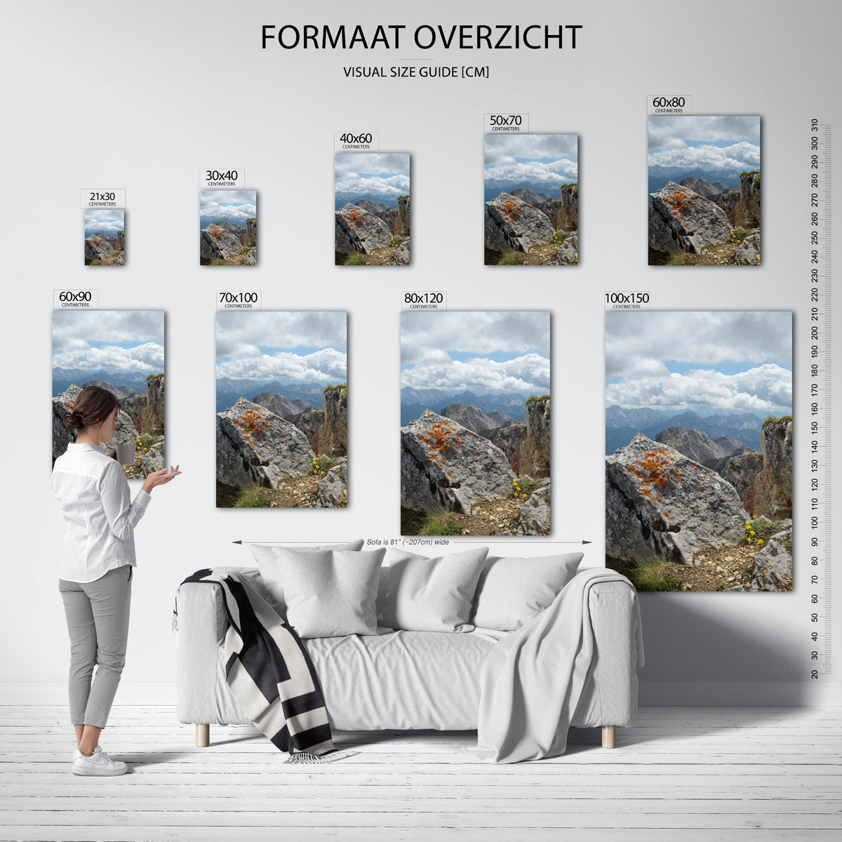 Berglandschap met rotsen Poster