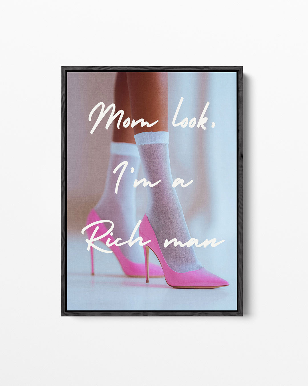 Roze hakken statement Kunstwerk