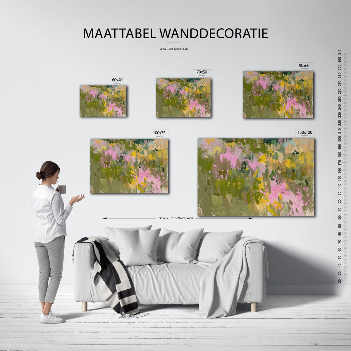 Kleurrijke borstelvegen Kunstwerk