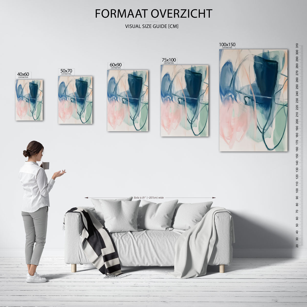 Vloeiende kleurcompositie Kunstwerk