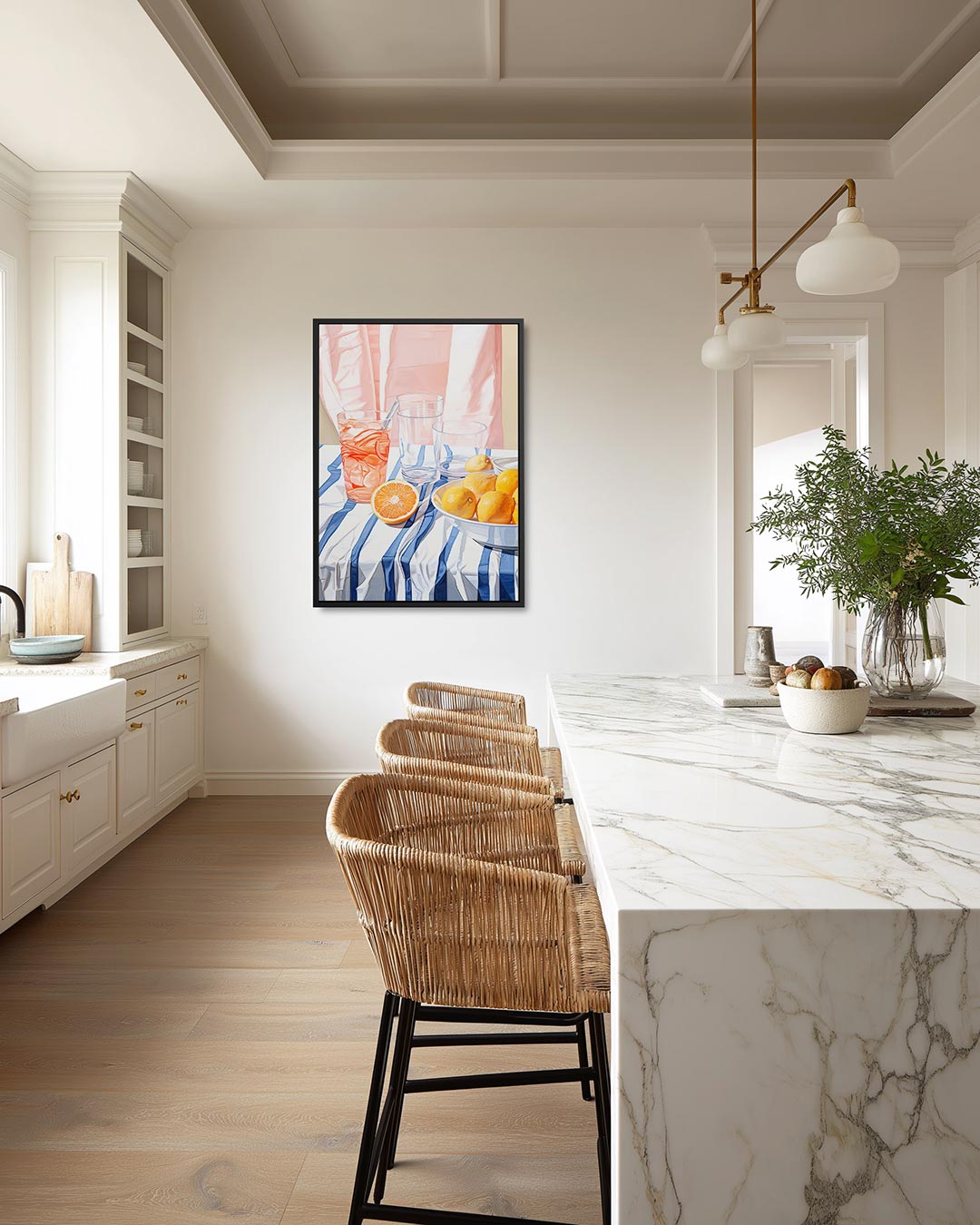 Citrus en glas Kunstwerk
