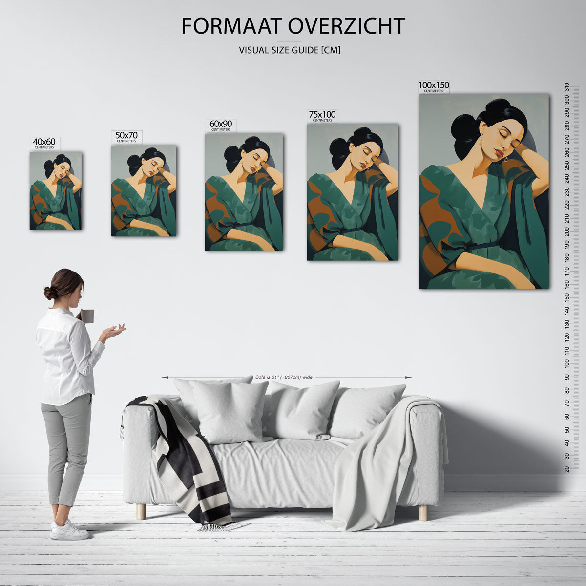 Dromerige vrouw Kunstwerk