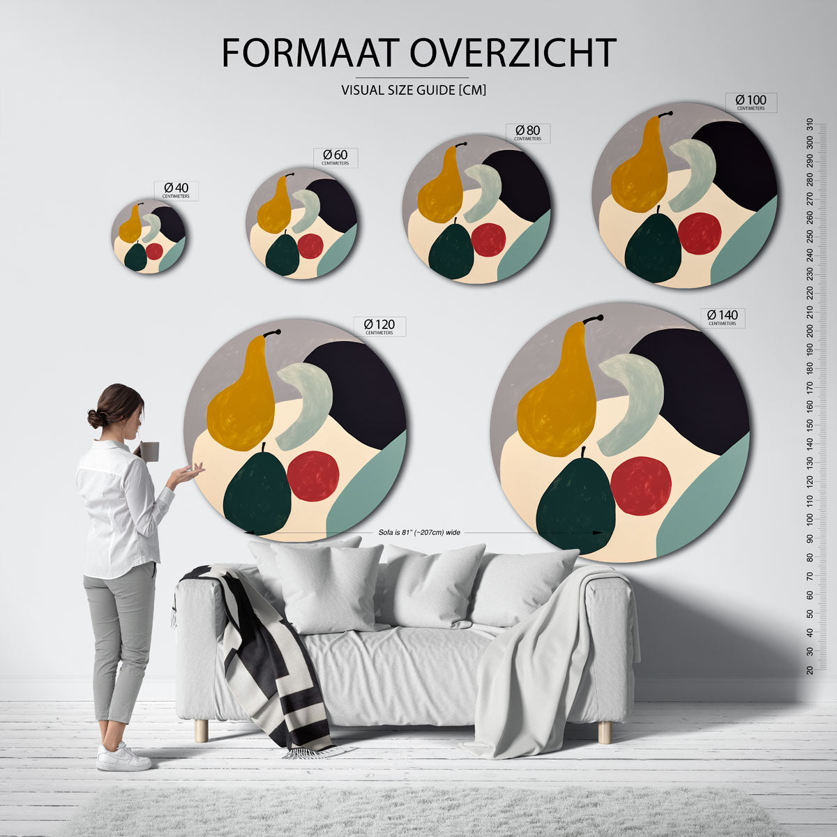 Fruit en vormen Muurcirkel