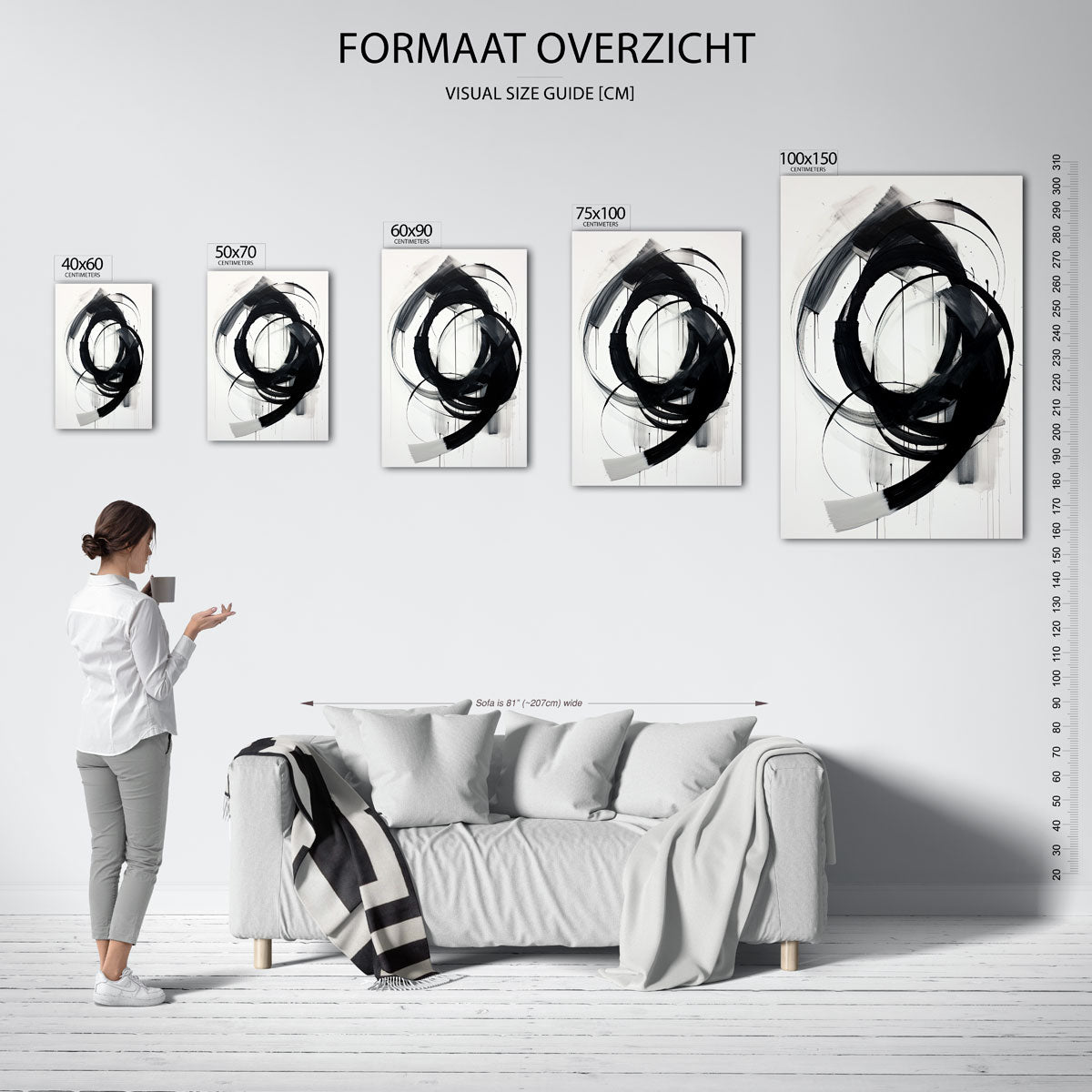 Zwarte cirkels Kunstwerk
