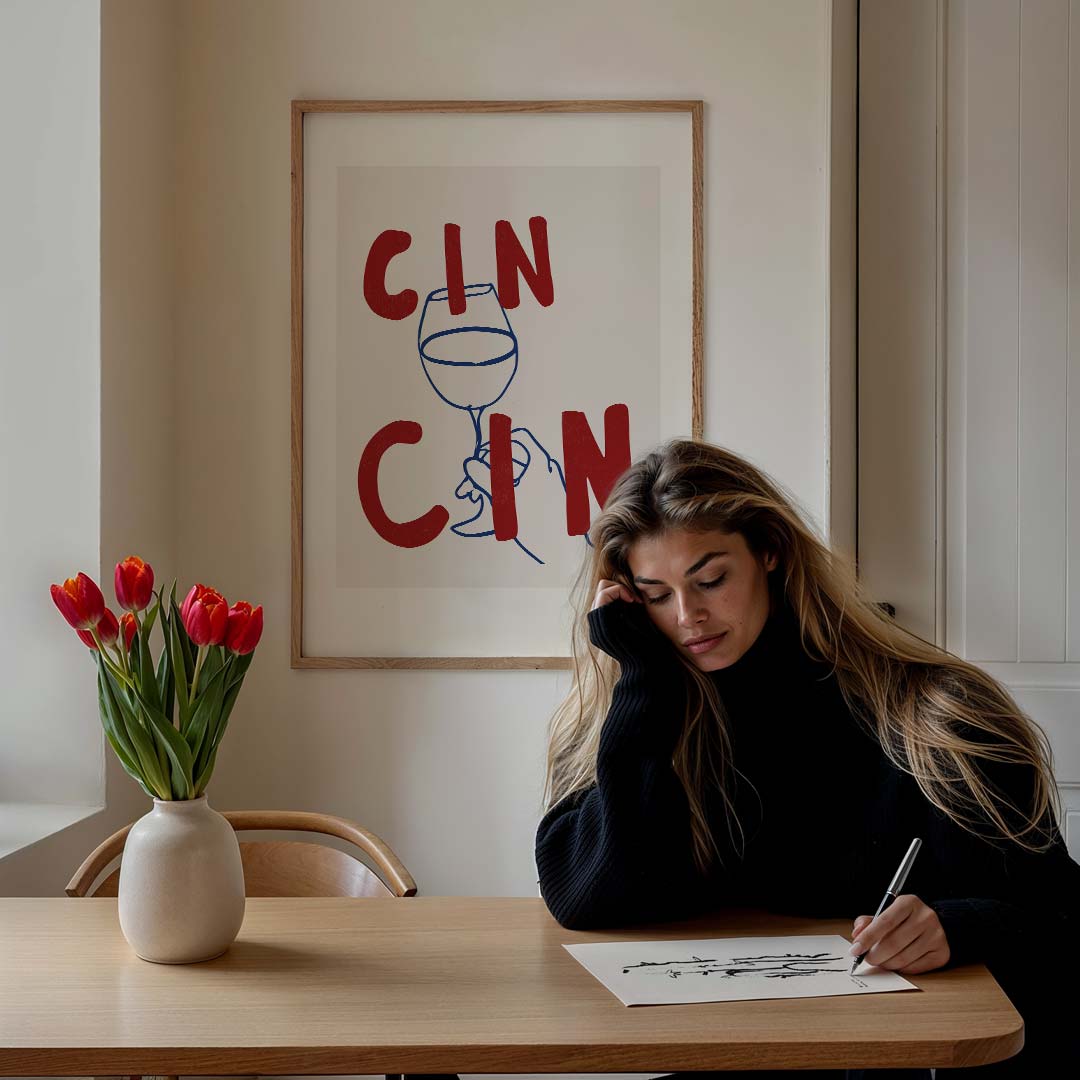 Cin Cin Wijnposter-WallArtistic