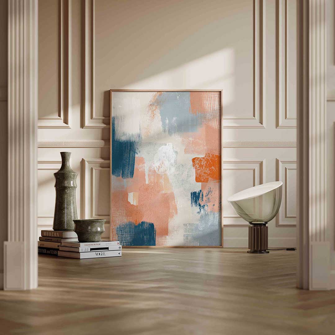 Abstracte penseelstreken Poster