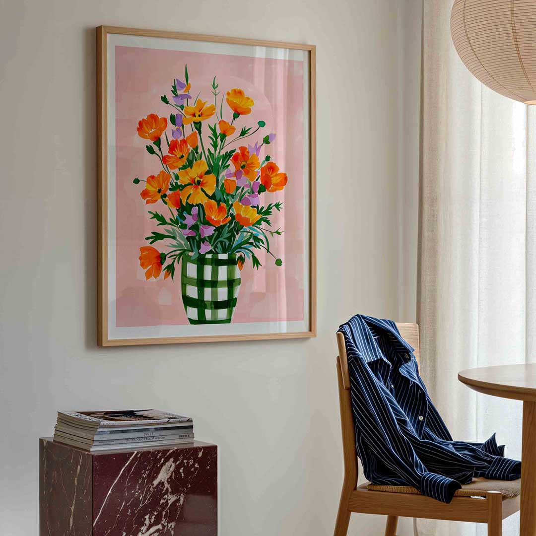 Bloemen in vaas Poster