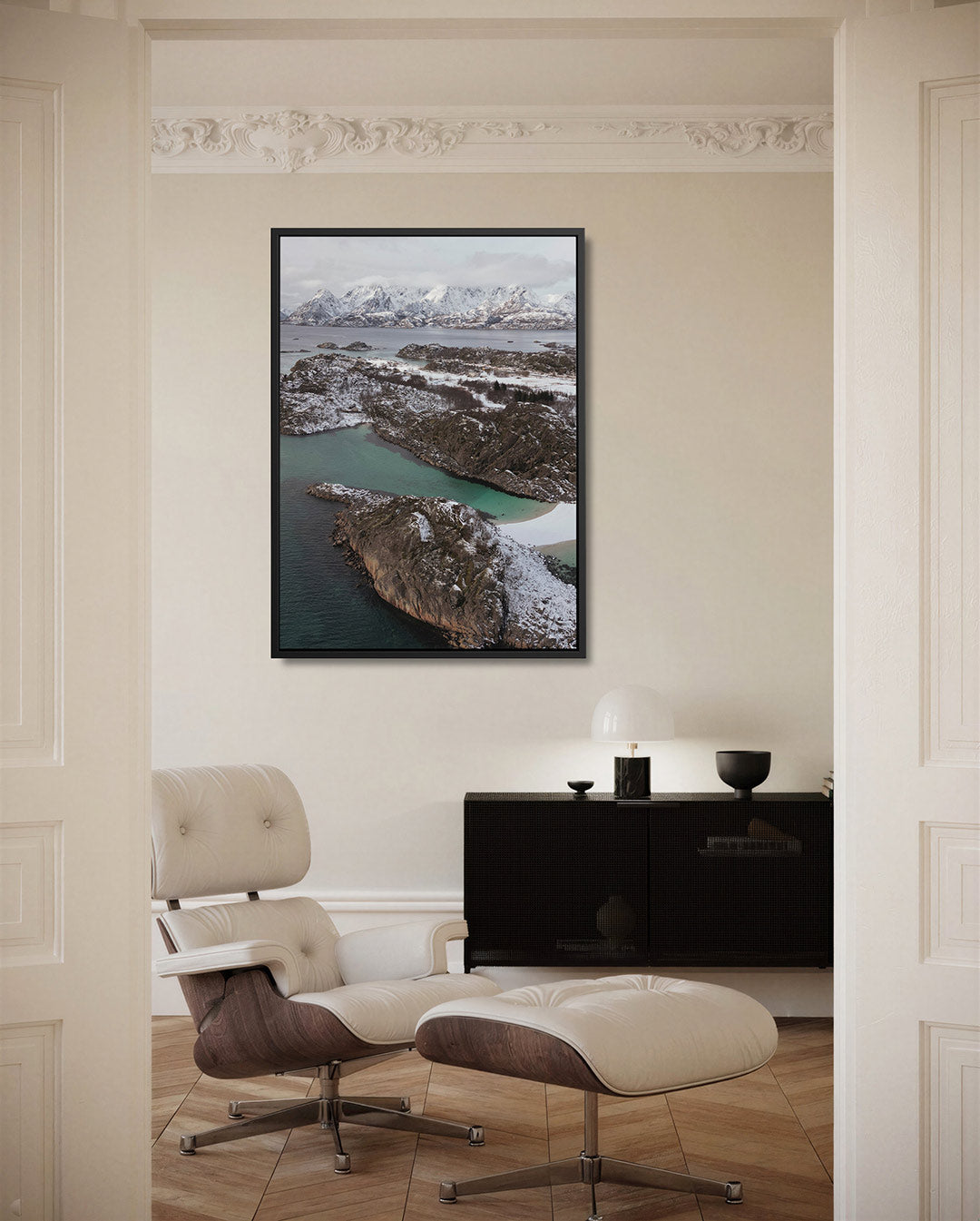 Berglandschap met sneeuw Kunstwerk