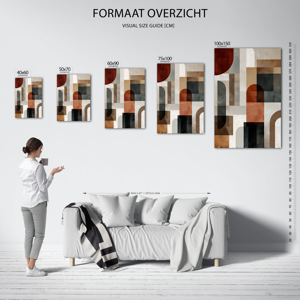 Geometrische vormen compositie Kunstwerk