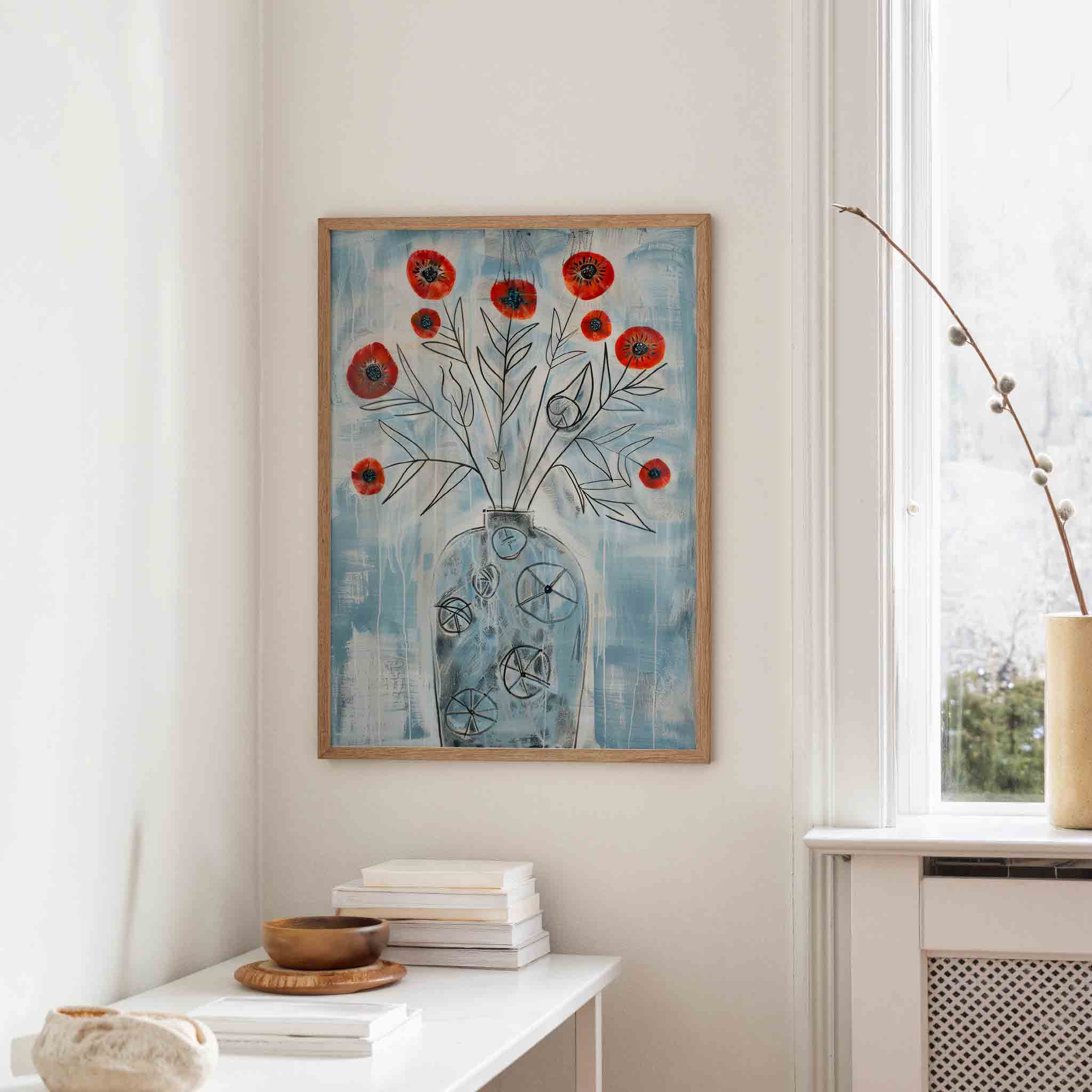 Bloemen in vaas Poster