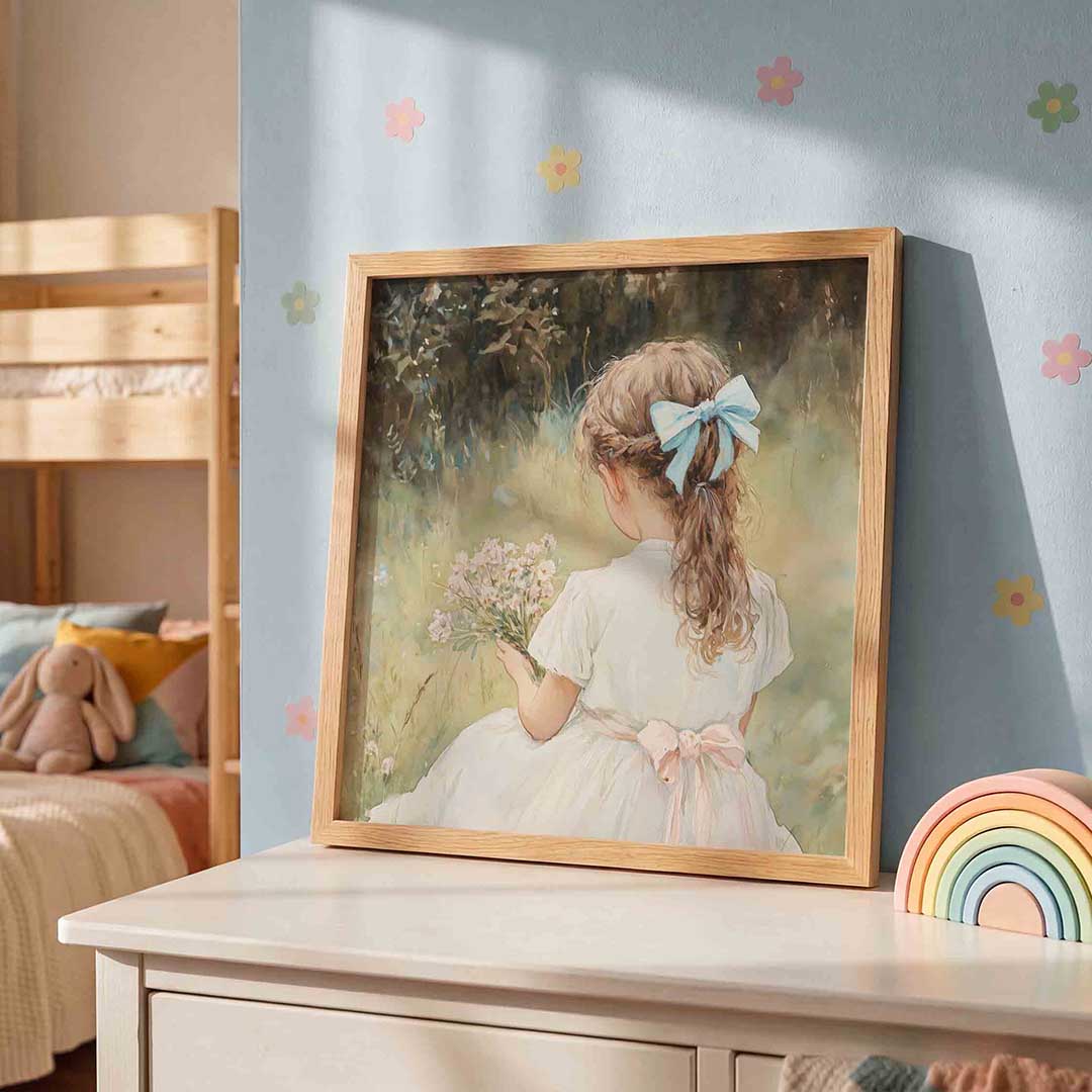Meisje met bloemen Poster