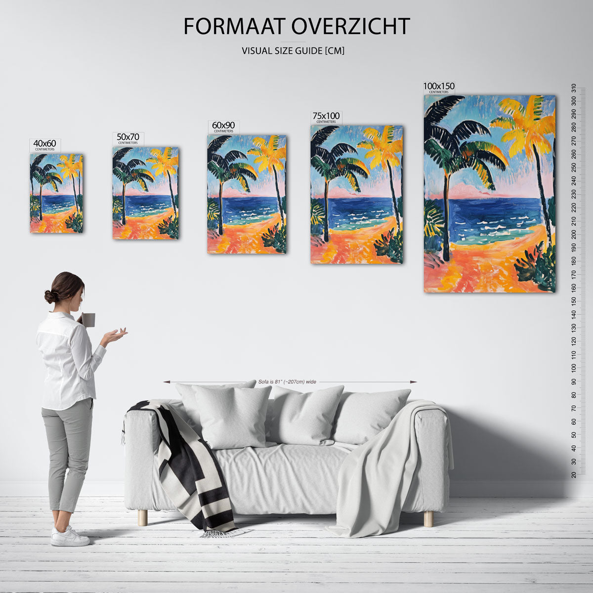 Tropisch strandtafereel Kunstwerk