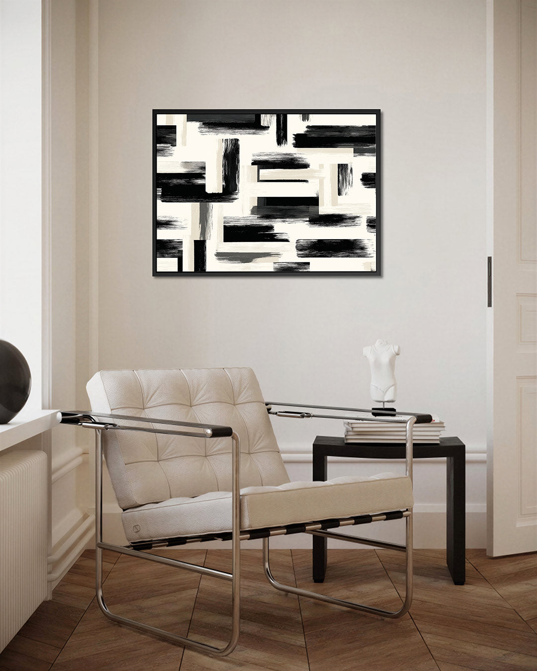 Grafische borstelvegen Kunstwerk