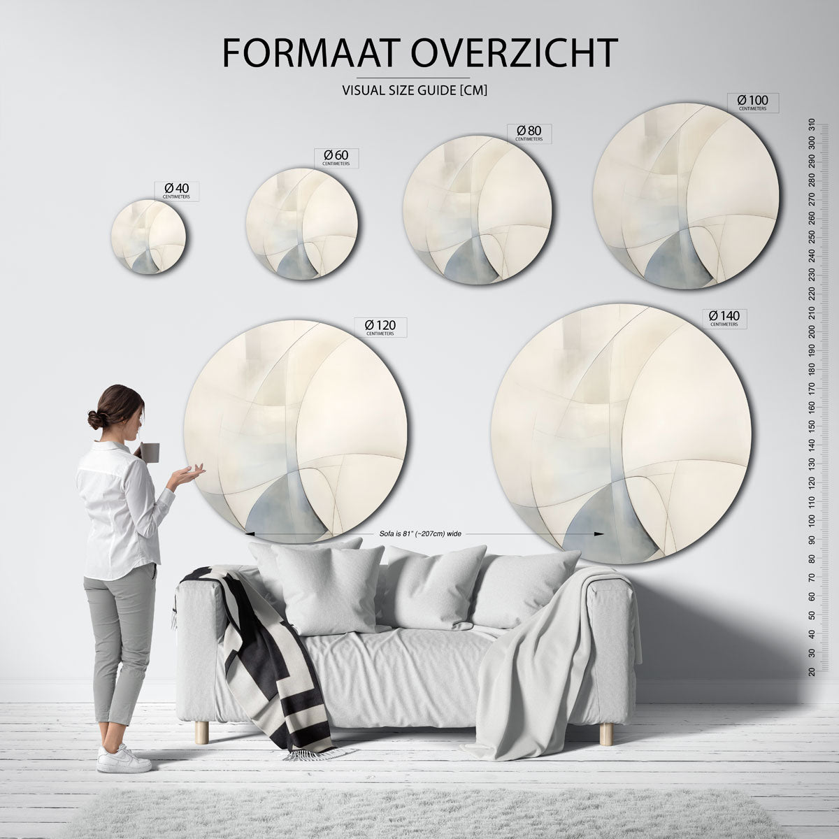 Abstracte lijnen Muurcirkel