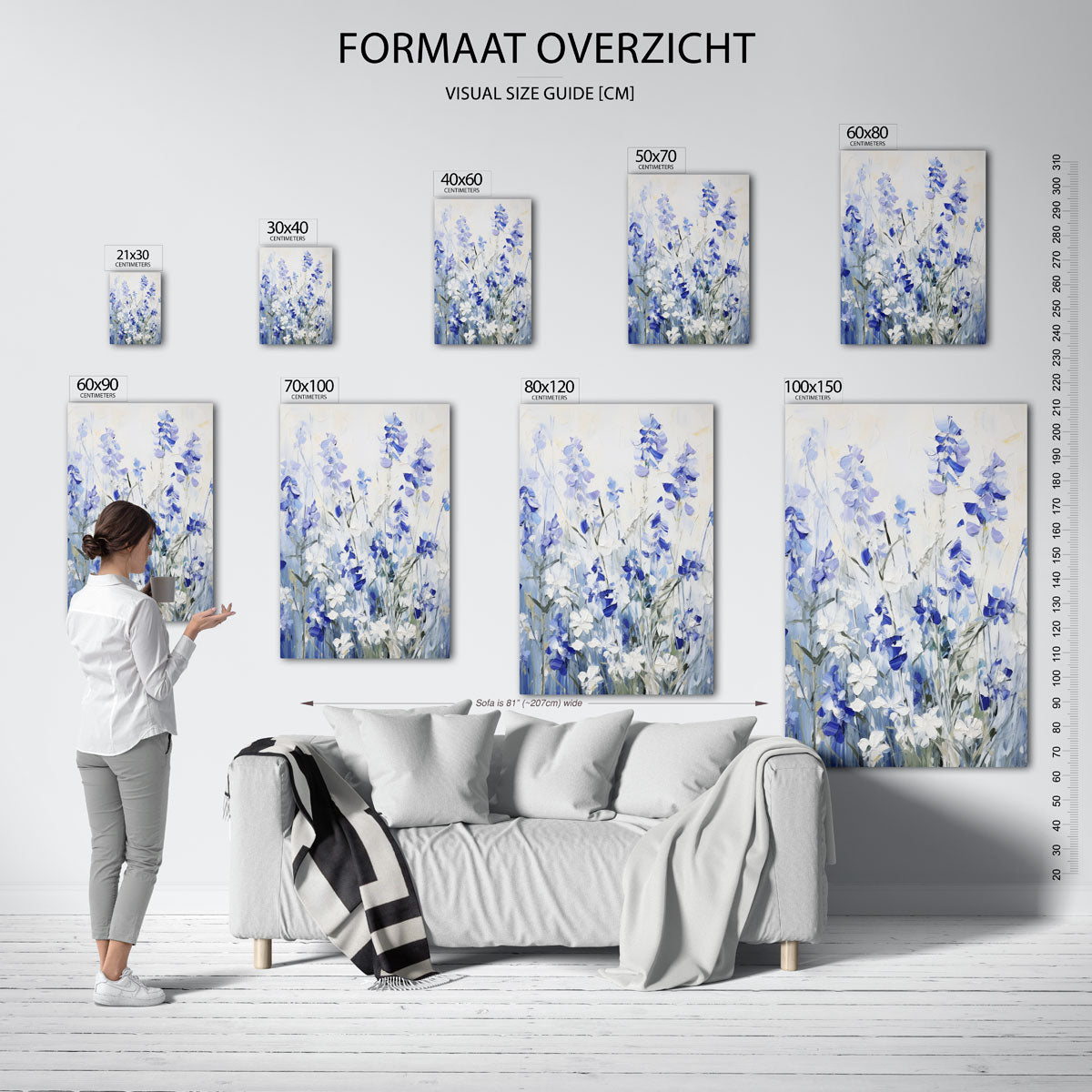 Blauwe bloemen Poster