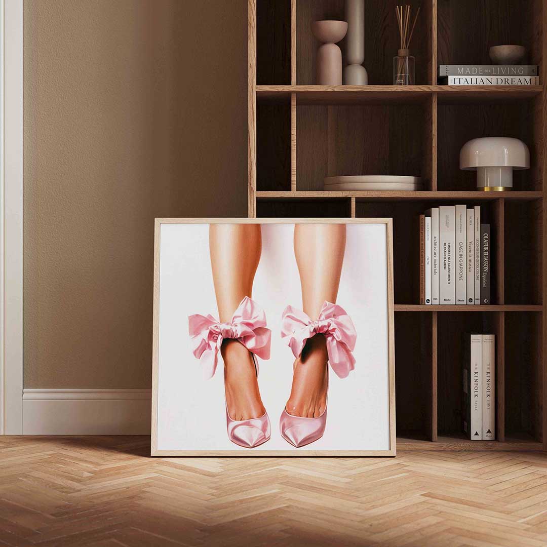 Roze strik schoenen Poster