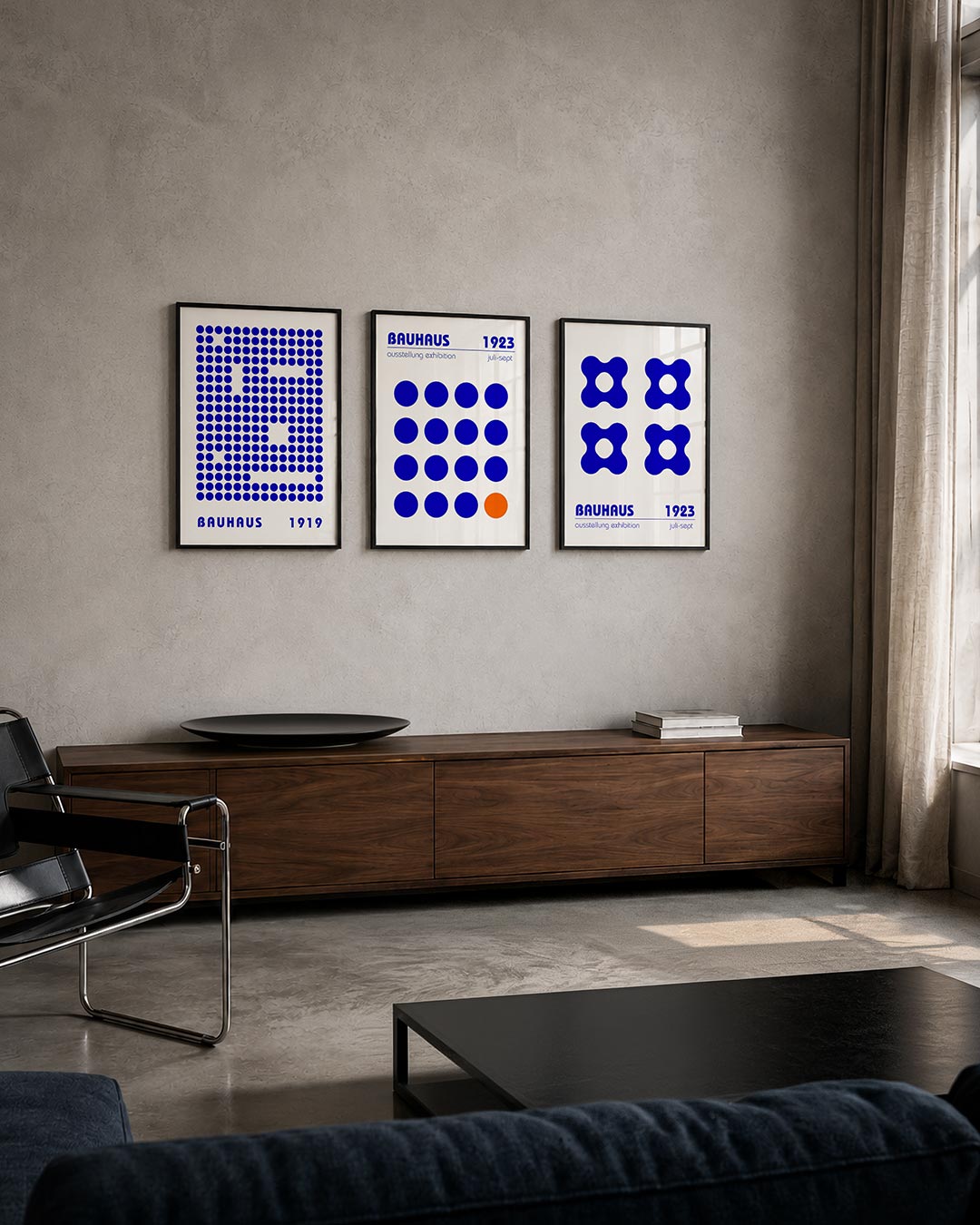 Puntpatroon blauw Posterset