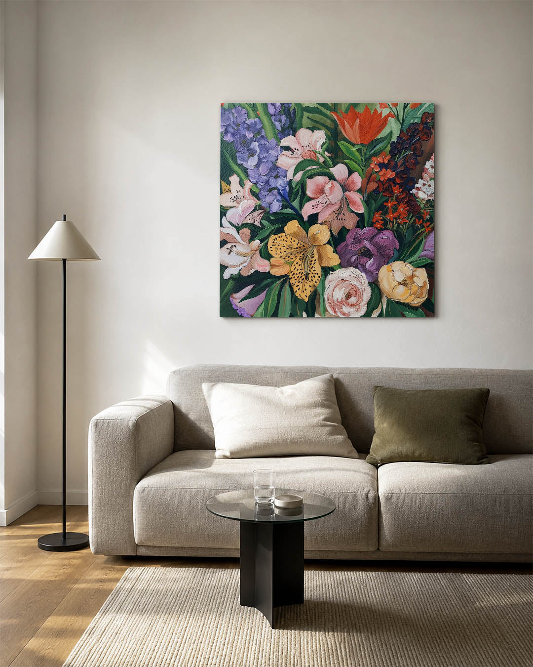 Bloemrijke compositie Kunstwerk