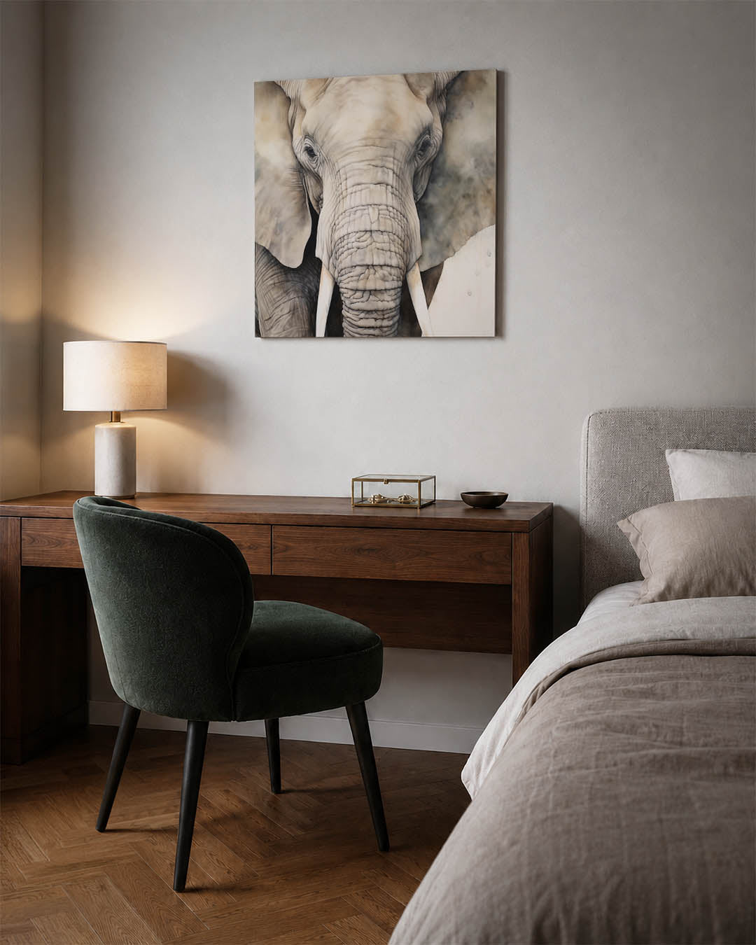 Olifant portret Kunstwerk