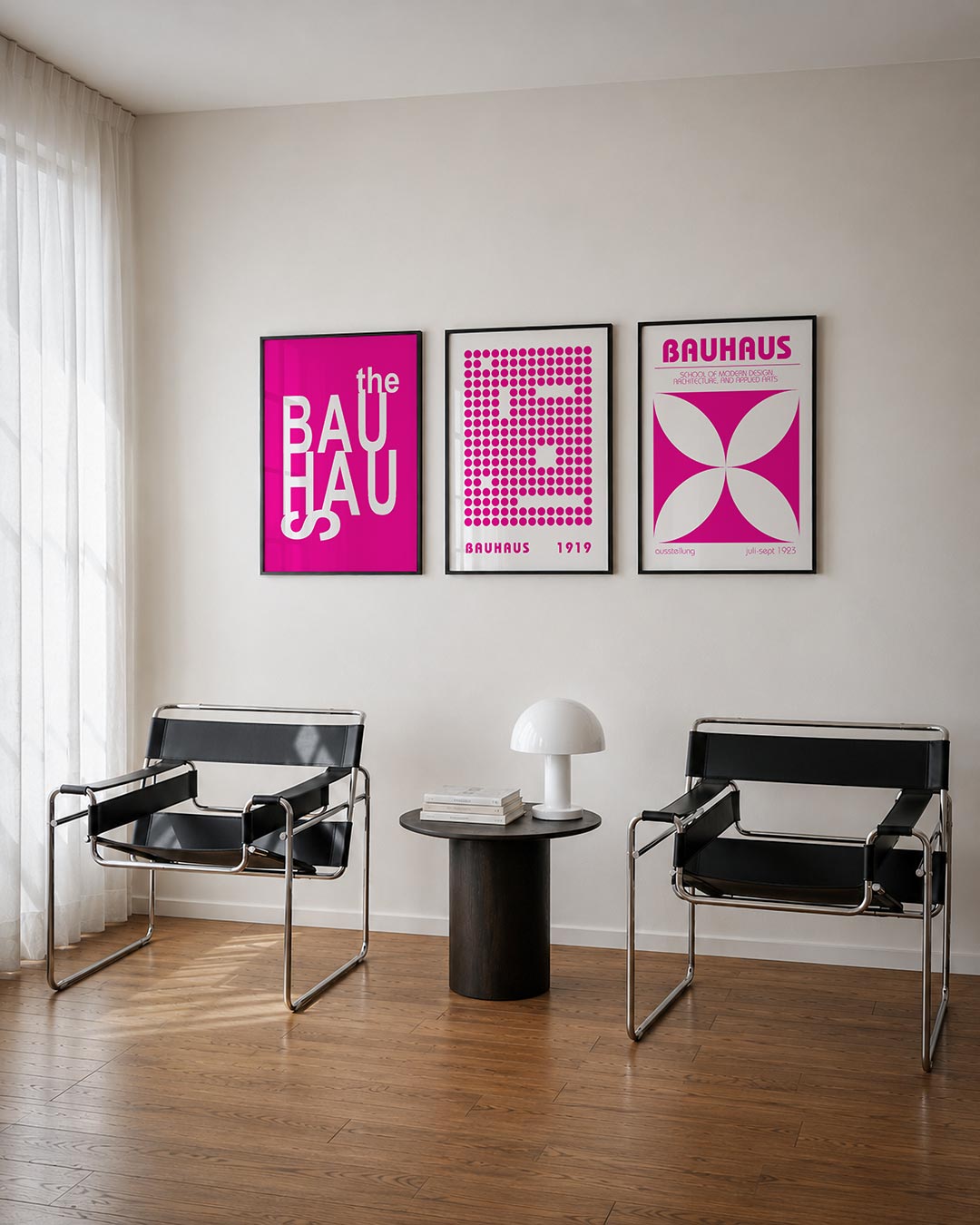Typografisch kleurcontrast Posterset
