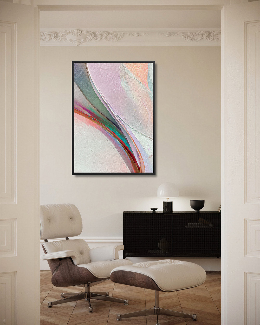 Vloeiende kleurencompositie Kunstwerk