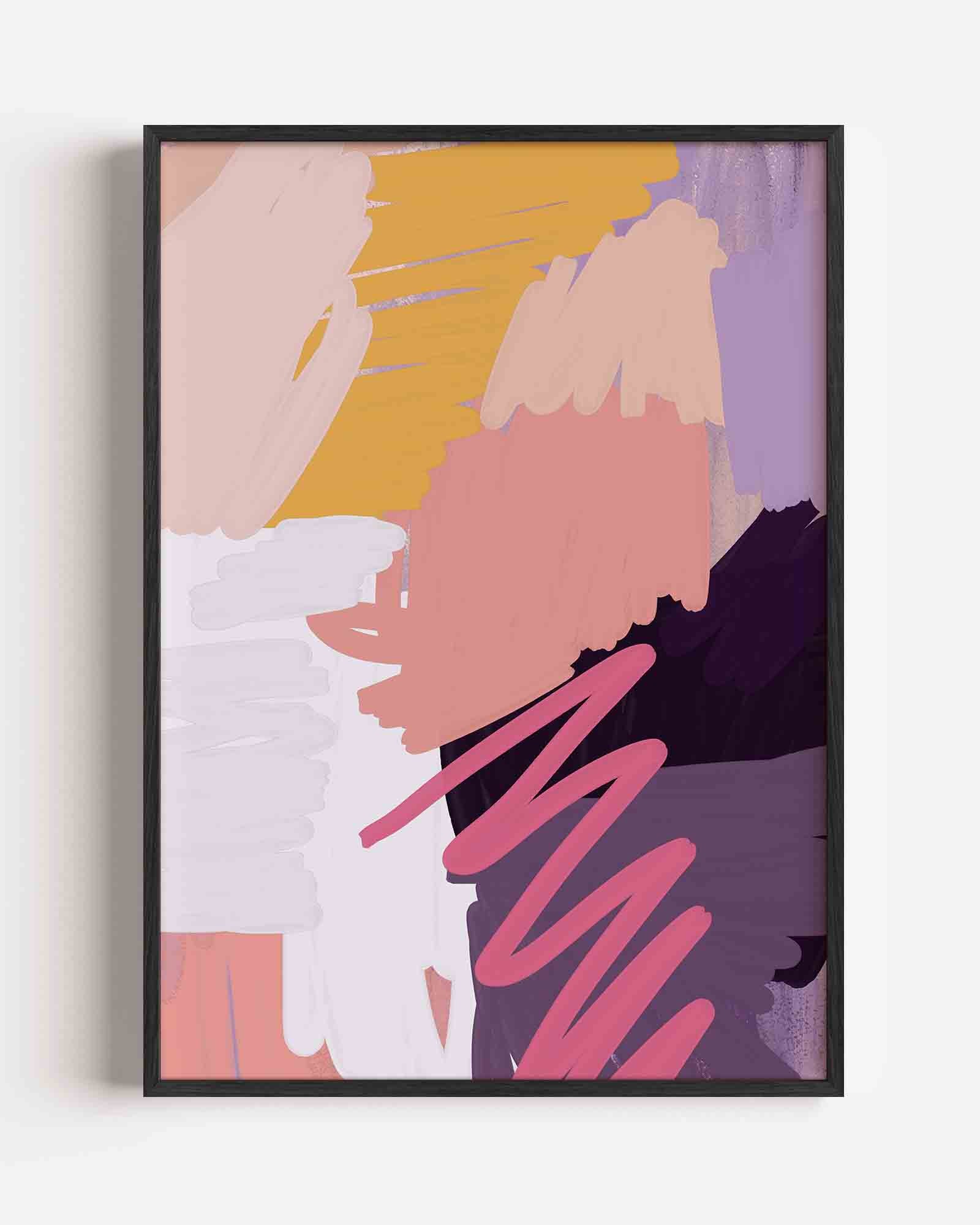 Abstracte penseelstreken Poster
